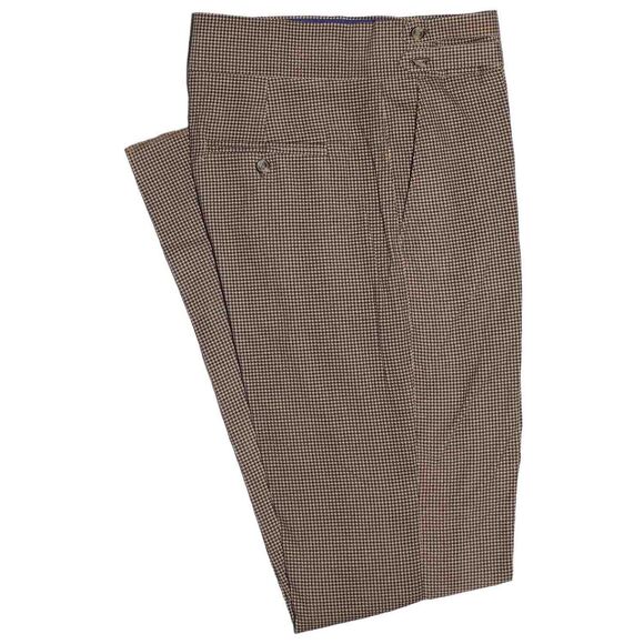 Chiragh Apparel Other - Mens Gurkha Pants Brown Check Corduroy Slim Straight High Waist Flat Front 34